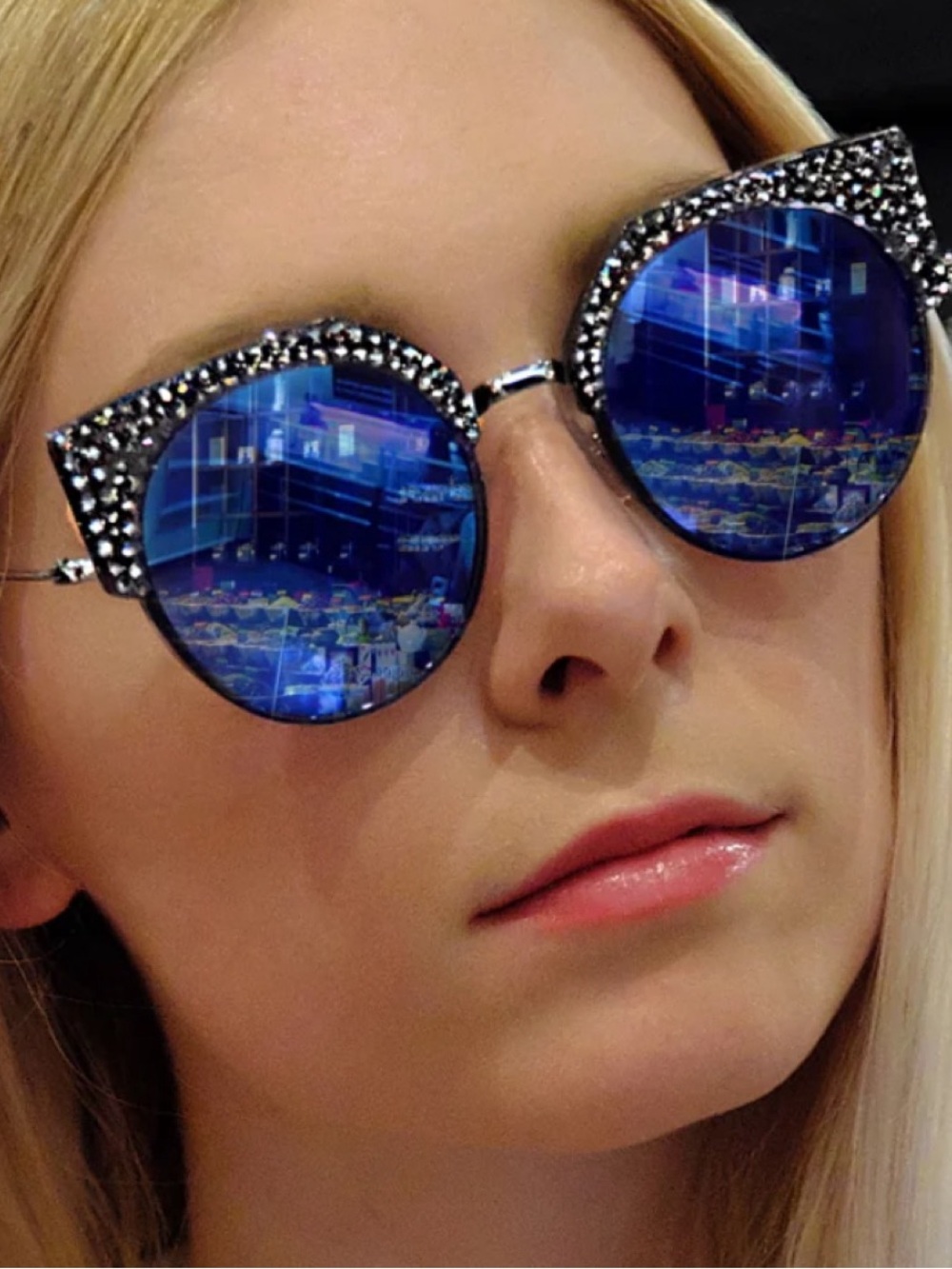 Jimmy Crystal New York Waikiki sunglasses feature a statement cat-eye silhouette